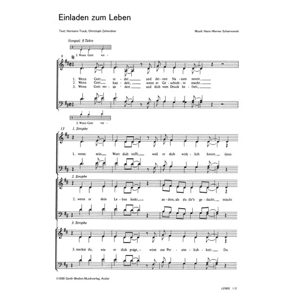 Produktbild des Artikels Einladen zum Leben (Noten - Download)