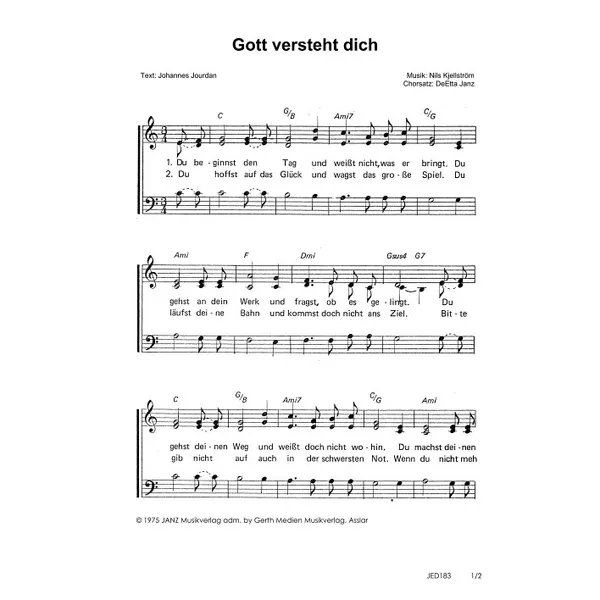 Produktbild des Artikels Gott versteht dich (Noten - Download)