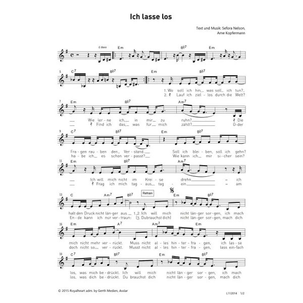 Produktbild des Artikels Ich lasse los (Noten - Download)