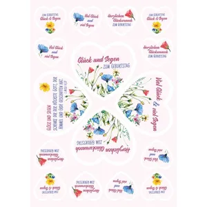 Produktbild des Artikels Aufkleber-Grußkarten: Glück und Segen zum Geburtstag, 4 Stück (Schreibwaren)