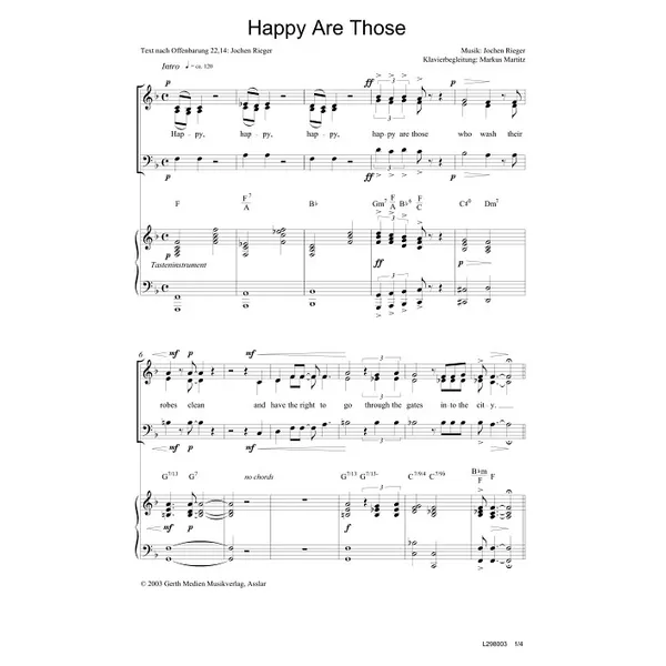 Produktbild des Artikels Happy Are Those (Noten - Download)