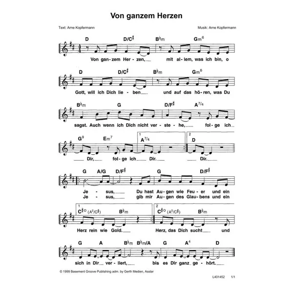 Produktbild des Artikels Von ganzem Herzen (Noten - Download)