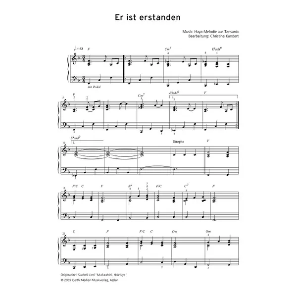 Produktbild des Artikels Er ist erstanden (Noten - Download)