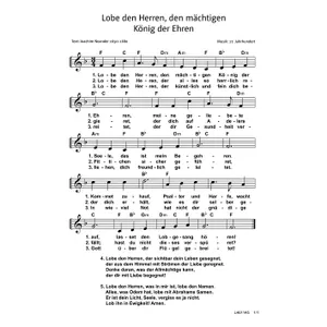 Produktbild des Artikels Lobet den Herren alle die ihn ehren (Noten - Download)