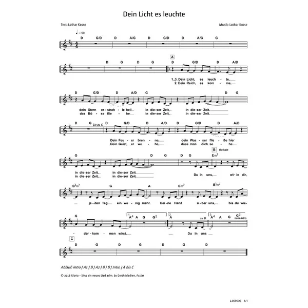 Produktbild des Artikels Dein Licht, es leuchte (Noten - Download)