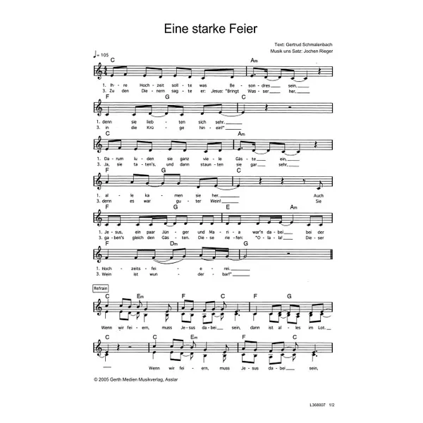 Produktbild des Artikels Eine starke Feier (Noten - Download)