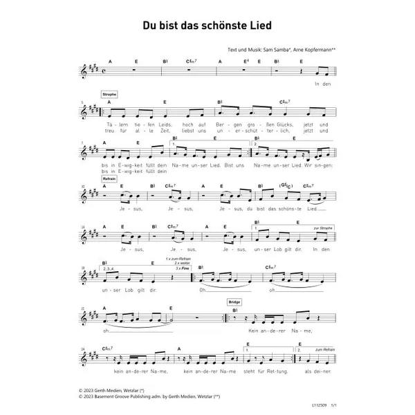 Produktbild des Artikels Du bist das schönste Lied (Noten - Download)