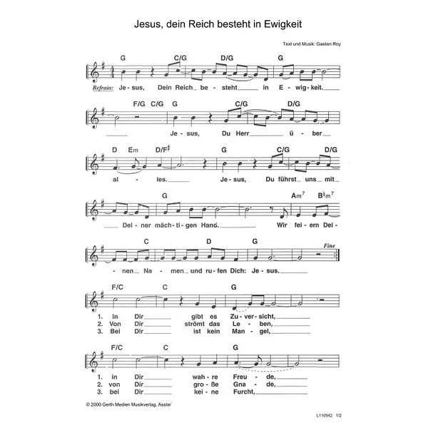 Produktbild des Artikels Jesus, dein Reich besteht in Ewigkeit (Noten - Download)