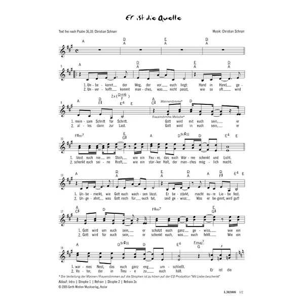 Produktbild des Artikels Er ist die Quelle (Noten - Download)