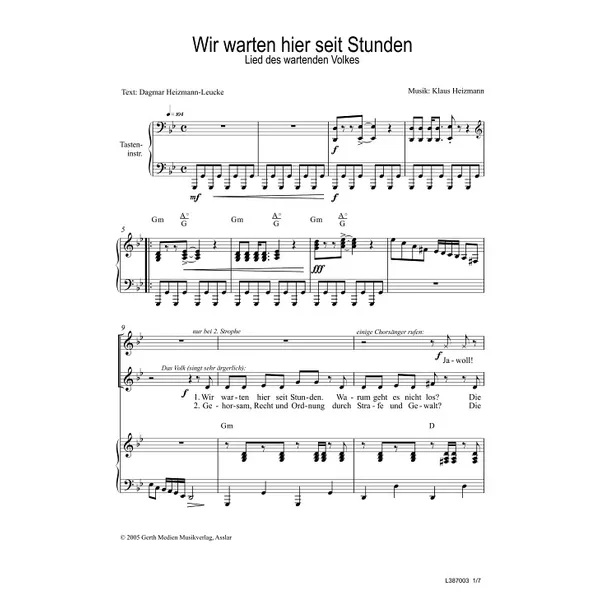 Produktbild des Artikels Wir warten hier seit Stunden (Noten - Download)