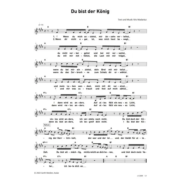 Produktbild des Artikels Du bist der König (Noten - Download)