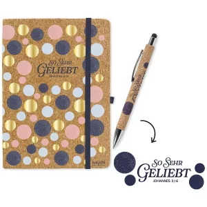Produktbild des Artikels Set: Notizbuch Kork+Kugelschreiber "So sehr geliebt" (Schreibwaren - Gebunden)