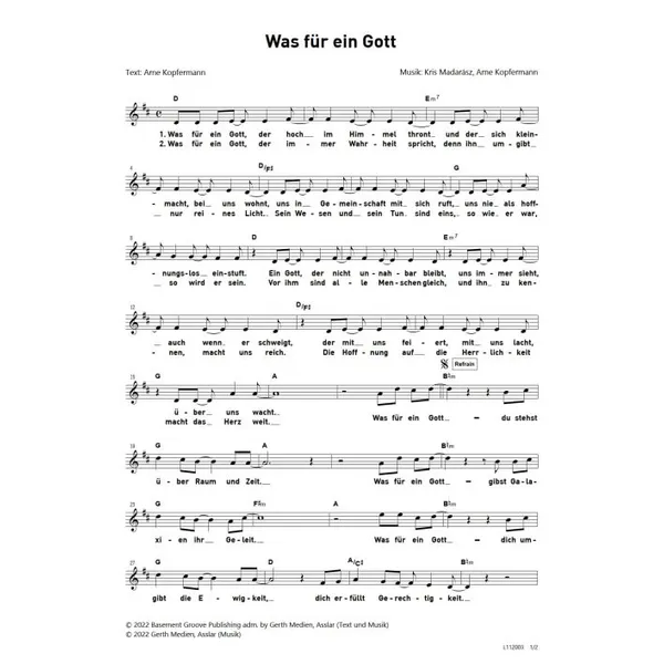 Produktbild des Artikels Was für ein Gott (Noten - Download)