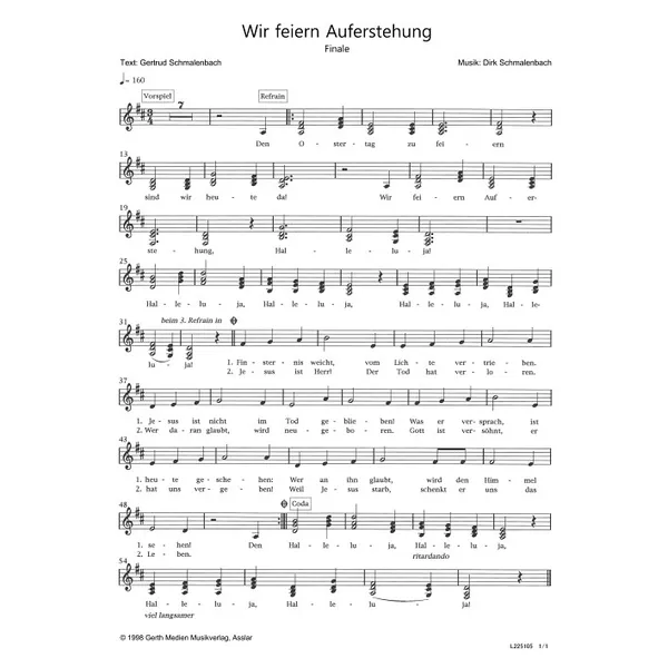 Produktbild des Artikels Wir feiern Auferstehung (Noten - Download)