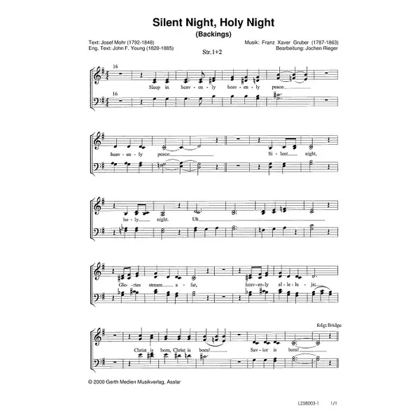 Produktbild des Artikels Silent Night, Holy Night (Noten - Download)