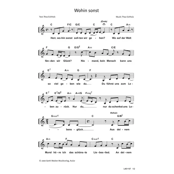 Produktbild des Artikels Wohin sonst (Noten - Download)