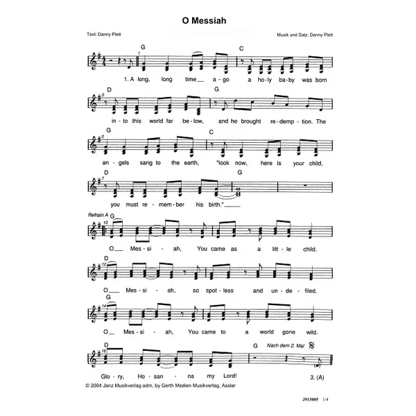 Produktbild des Artikels O Messiah (Noten - Download)