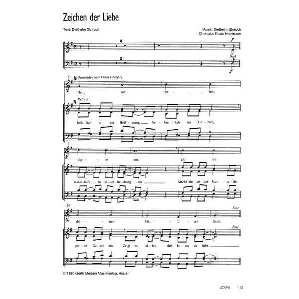 Produktbild des Artikels Zeichen der Liebe (Noten - Download)