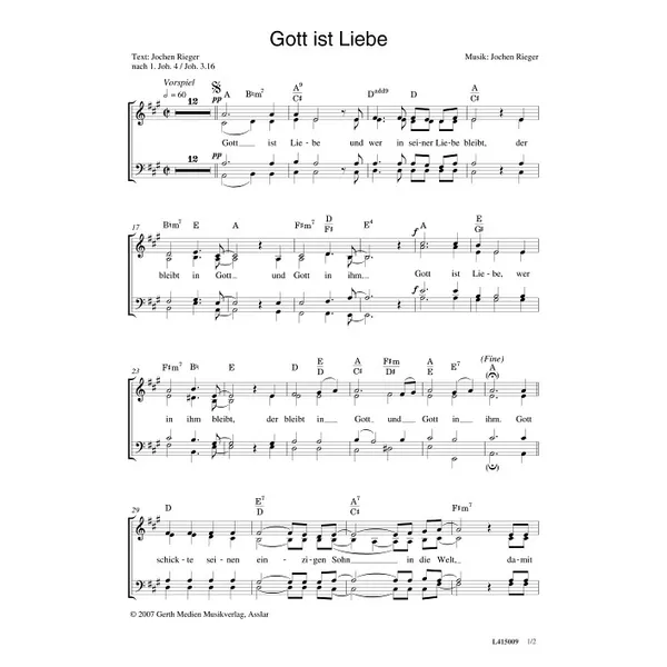 Produktbild des Artikels Gott ist Liebe (Noten - Download)