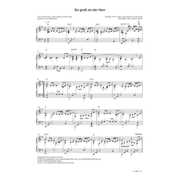 Produktbild des Artikels So groß ist der Herr (Noten - Download)
