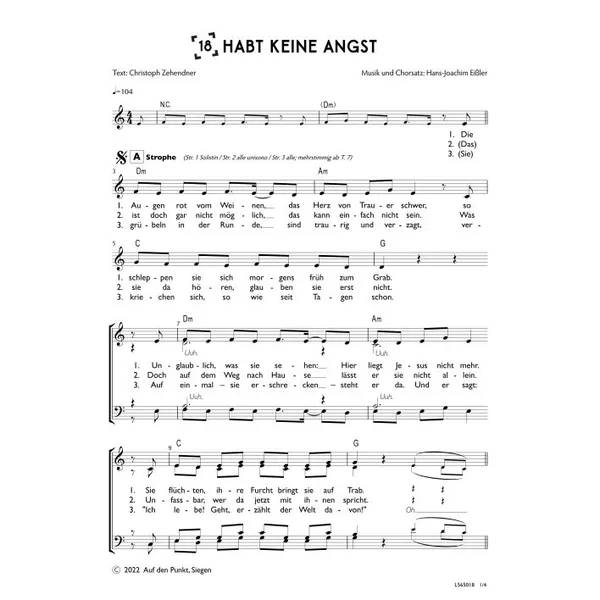 Produktbild des Artikels Habt keine Angst (Chor) (Noten - Download)