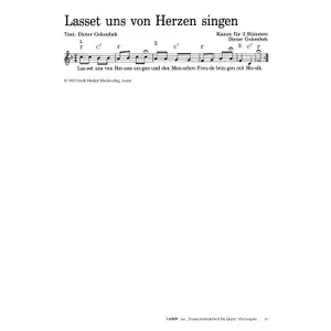 Produktbild des Artikels Lasset uns von Herzen singen (Noten - Download)