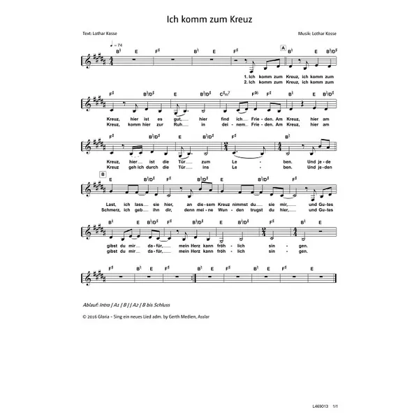 Produktbild des Artikels Ich komm zum Kreuz (Noten - Download)