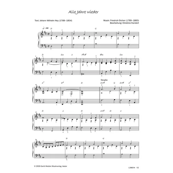 Produktbild des Artikels Alle Jahre wieder (Noten - Download)