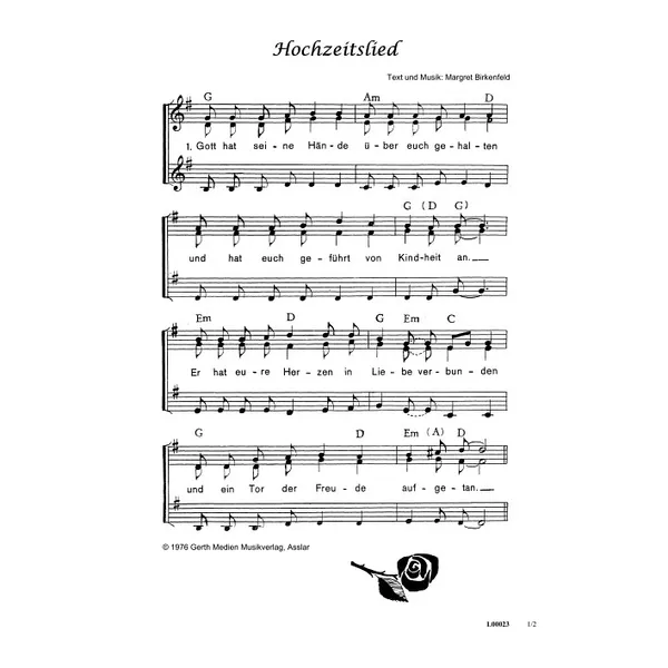 Produktbild des Artikels Hochzeitslied (Noten - Download)