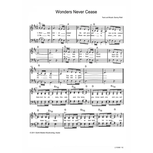 Produktbild des Artikels Wonders Never Cease (Noten - Download)