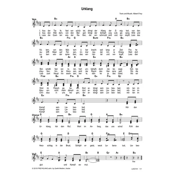 Produktbild des Artikels Urklang (Noten - Download)