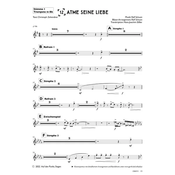 Produktbild des Artikels Atme seine Liebe (1. Trompete in Bb) (Noten - Download)