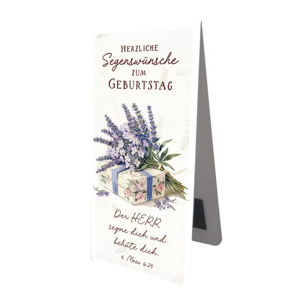 Produktbild des Artikels Magnetlesezeichen - "Herzliche Segenswünsche" Lavendel (Schreibwaren)