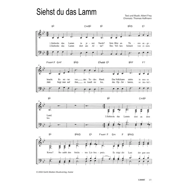 Produktbild des Artikels Siehst du das Lamm (Noten - Download)