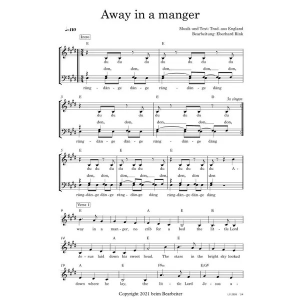 Produktbild des Artikels Away In A Manger (Noten - Download)
