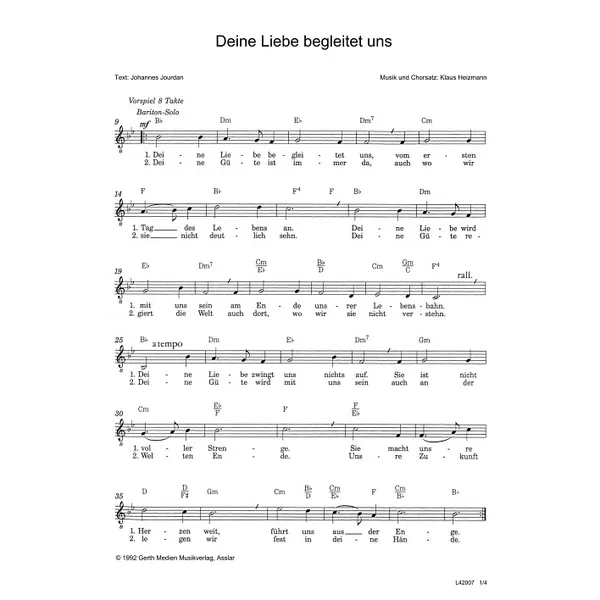 Produktbild des Artikels Deine Liebe begleitet uns (Noten - Download)