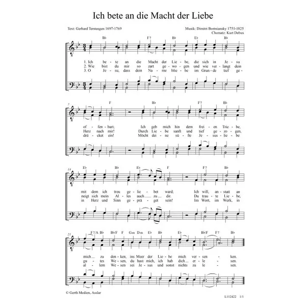 Produktbild des Artikels Ich bete an die Macht der Liebe (Noten - Download)