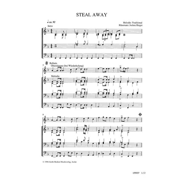 Produktbild des Artikels Steal Away (Noten - Download)