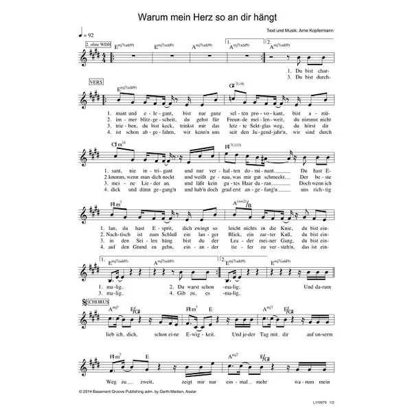 Produktbild des Artikels Warum mein Herz so an dir hängt (Noten - Download)