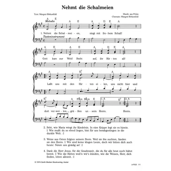 Produktbild des Artikels Nehmt die Schalmeien (Noten - Download)