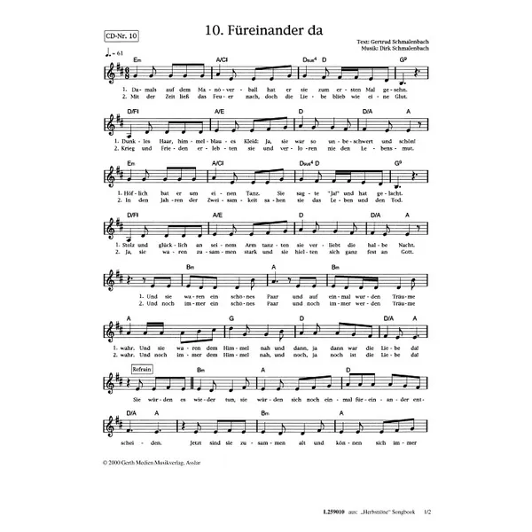 Produktbild des Artikels Füreinander da (Noten - Download)