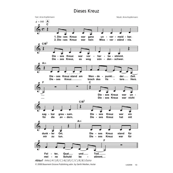 Produktbild des Artikels Dieses Kreuz (Noten - Download)