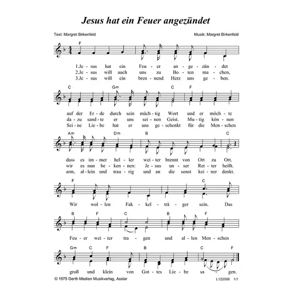Produktbild des Artikels Jesus hat ein Feuer angezündet (Noten - Download)