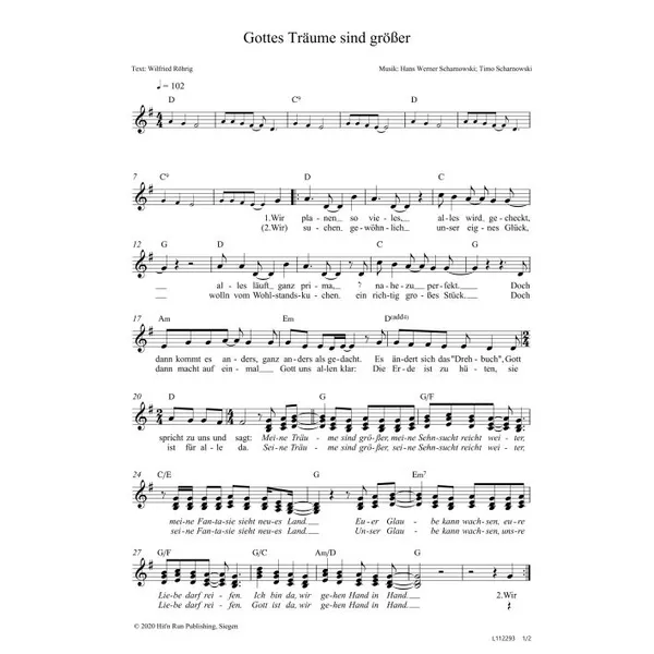 Produktbild des Artikels Gottes Träume sind größer (Noten - Download)