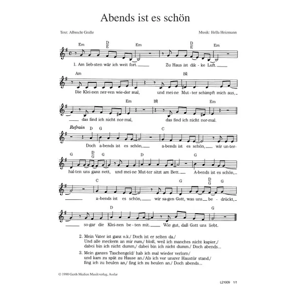 Produktbild des Artikels Abends ist es schön (Noten - Download)