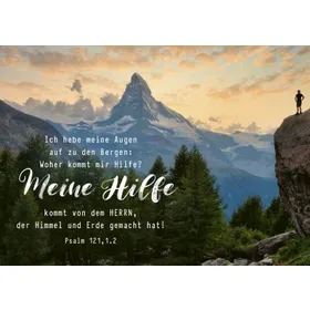 Produktbild des Artikels Postkarten "Meine Hilfe" - Berg 12 Stück (Schreibwaren)