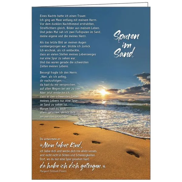 Produktbild des Artikels Faltkarte: Spuren im Sand - Neutral (Schreibwaren)