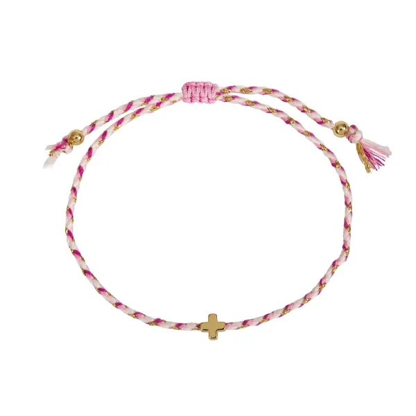 Produktbild des Artikels Armband Textil geflochten"Kreuz" - pink ()