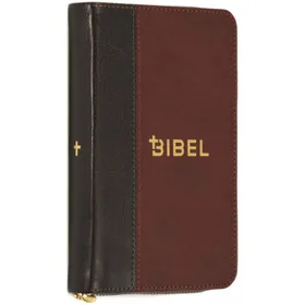 Produktbild des Artikels Schlachter 2000 - Miniaturausgabe grau/braun, Goldschnitt, Reißverschluss (Bibel - Kunstleder)