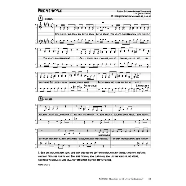 Produktbild des Artikels Pick Yo Style (Noten - Download)
